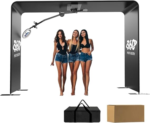 COUCHO Overhead 360 Photo Booth, 360 Sky Photo Spinner Machine, Video Booth Platform with Remote Control, Full Body Spin with RGB Ring Light, Stand up to 15 People, Free Logo Customization