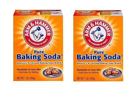 Kajal Doppelpack: 2 x 454g Arm & Hammer Backsoda Backpulver - Natriumcarbonat Pulver für vielseitige Anwendung beim Backen - 908g Gesamtinhalt mit Kajal Sticker