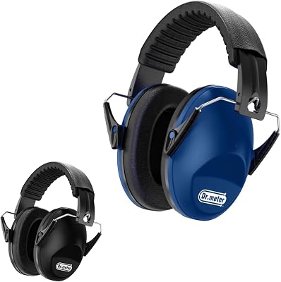 Noise Cancelling Ear Muffs, Black Dark Blue Noise Cancelling Headphones for Kids with Adjustable Head Band, Hearing Protection Earmuffs for Monster Jam, Football Game, Concerts, Air Show