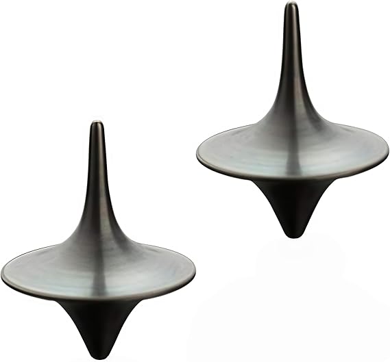 2Pcs Accurate Spinning Top, Portable Precision Metal Spinner, Exquisite Perfect Balance Desktop Gyro, Vintage Totem Zinc Alloy Spinning Top