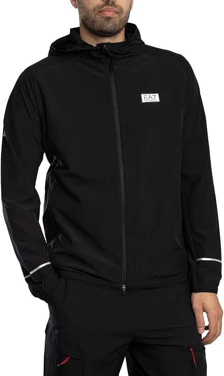EA7 Men's Lightweight Logo Jacket, Black