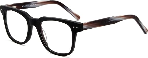 Women Men Eyeglasses Vintage Non Prescription Fake Stylish Wood Eyeglasses Classic Clear Lens Glasses for Women Black Brown