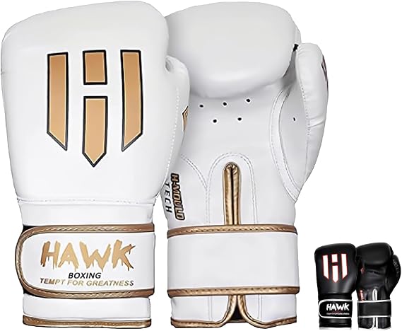 Hawk Sports White Boxing Gloves 8 OZ