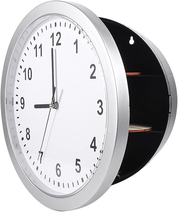 Wall Safe Clock Hidden Secret Wall Clock Safe Container Box for Money Stash Jewelry Valuables Cash Storage Diversion Safe