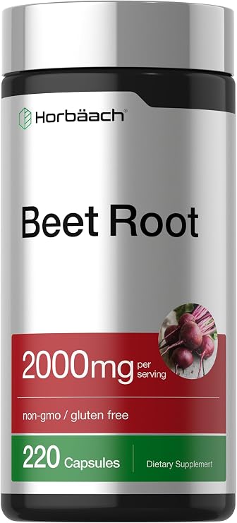 Horbaach Beet Root Powder Capsules | 220 Pills | Herbal Extract