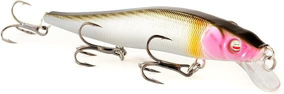 iBobber Snappr Natural Robotic Swimming Lure, Mega 117mm, Rechargeable LED Light, 4-6Ft Depth Slow Sinking Jerkbait for Bass, ReelSonar
