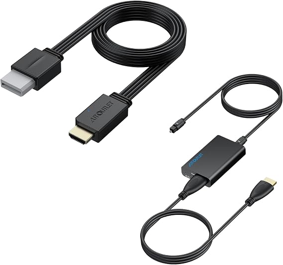 AUTOUTLET Wii to HDMI Converter with eARC to Optical Audio Adapter