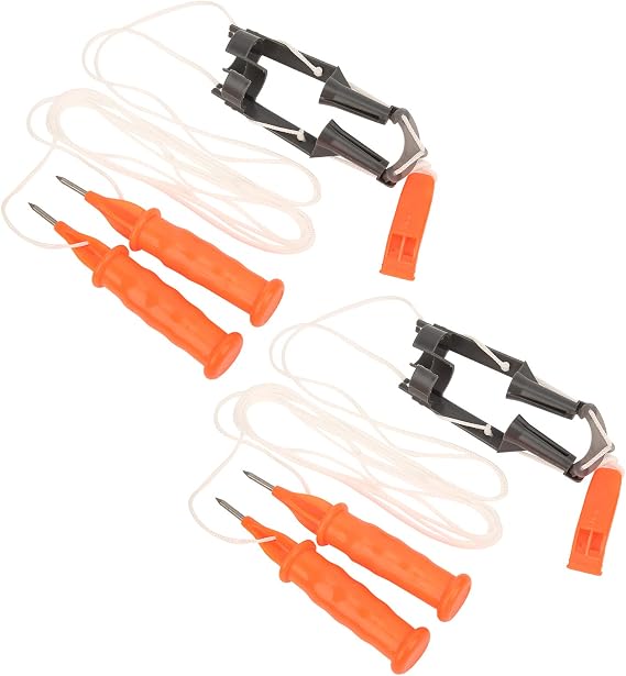 Demeras 2Pcs Ice Fishing Safety Picks, Sturdy and Dual Handheld Hammer with Safety Belt Whistle Ice Picks Pratical,Outdoor