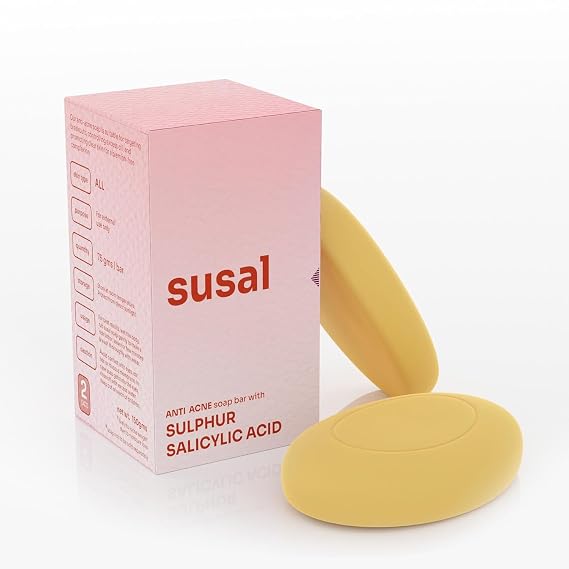 Anti Acne Medicated Soap with Sulfur & Salicylic Acid Acne Treatment Bar for Oily & Acne Prone Skin | 75 Gm/Soap