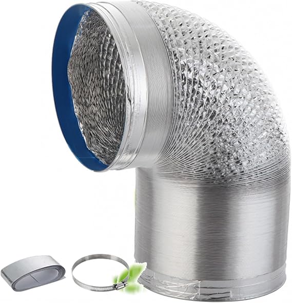 Flex Air Aluminum Ducting - High Temperature Resistant - Insulation - Flexible Alu Duct Hose - Contract Freely Air Conditioner Hose Tube - for Tumble Dryers,Extractor Hoods,Duct Fans,Air Conditioning