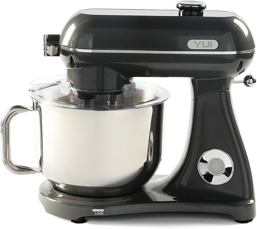 M122 Plus Easy Chef Dc Motor Stand Mikser Çift Başlıklı Hoparlör Özellikli Koyu Gri