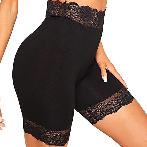 Women Lace Slip Shorts for Under Dresses Smooth Anti Chafing Underwear Seamless Boyshorts Panties Safety Base Shorts