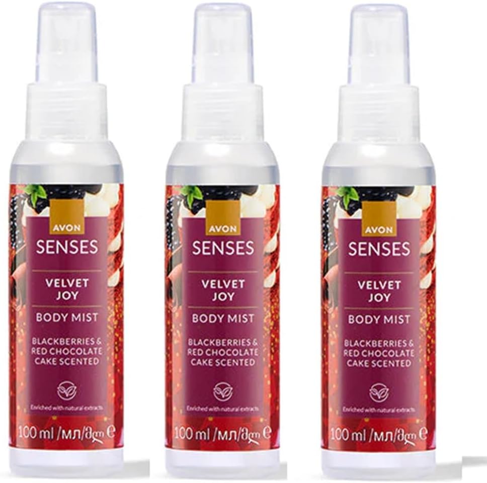 3 x Avon Scented Spritz Body Mist 100ml Previously Room Sprays (Velvet Joy)
