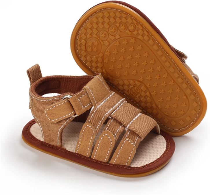 myppgg Baby Boys Girls Summer Sandals Non-Slip Soft Sole Infant Slippers Cotton Crib Shoes for Toddler First Walkers