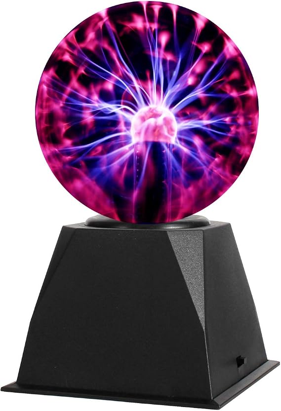 Gresus 5 Inch Plug-in Magic Plasma Ball Lamp - Touch & Sound Sensitive Interactive Plasma Lamp Nebula Sphere Globe, Science Educational Gift for Decorations/Parties/Bedroom | Touch & Sound Sensitive Interactive Plasma Nebula Sphere Globe, Science Educational Gift for Parties/Bedroom