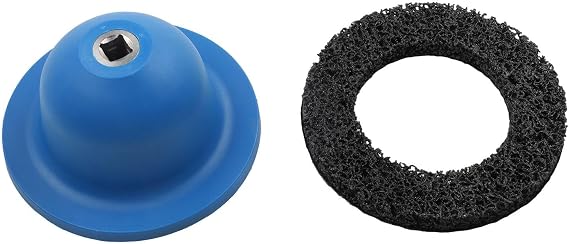 Wheel Hub Brush 150 mm for Cordless Drill, Rust Removal & Cleaning of Rims/Brake Rotors, Composite Material up to 1500 rpm, Quick Removal of Corrosion without Disassembly (Blue)