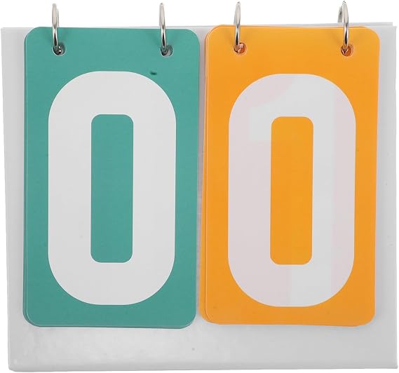 Portable Flip Scoreboard with Bold Double Colour Contrast and Pvc Material, 2-digit Score Keeper for Game Nights and Board Games, Lightweight and Easy-to-carry Sports Scoreboard