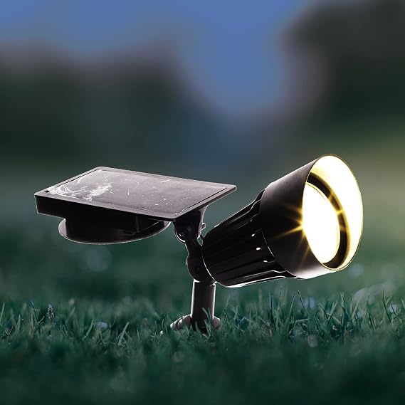 Crosslight Solar Spot Lights Outdoor 14" - Waterproof Landscape Decor Spotlights - Auto On/Off Powered for Garden, Yard, Patio, Lawn, Walkway, Driveway, Backyard | 50 LUMENS (1 Pack)