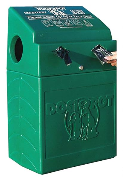 DOGIPOT 1005-2 DOGVALET Includes Litter Bag Rolls and Liner Trash Bags, Polyethylene, Forest Green