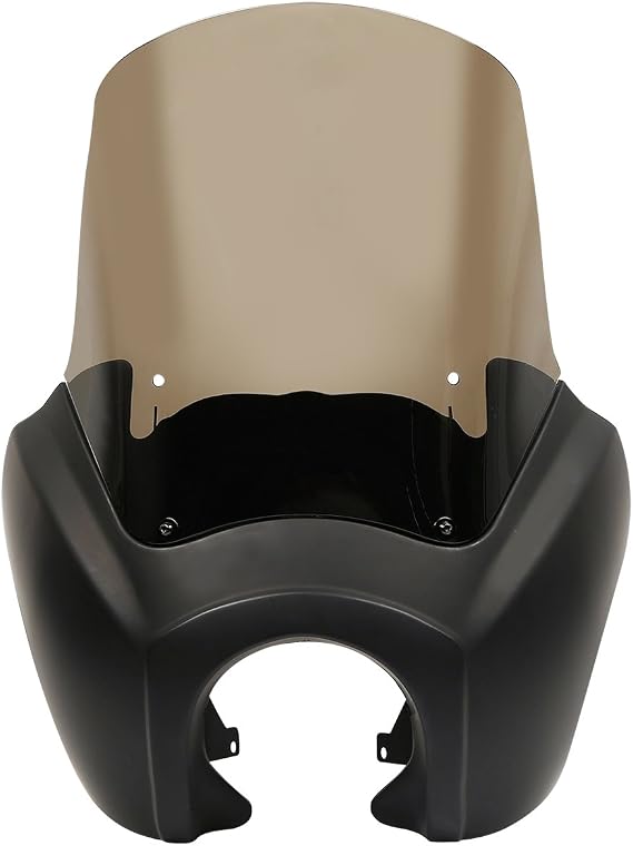 Front Fairing with Windshield for Harley Dyna Fat Street Bob 2006-2017 Matte Black+Smoke