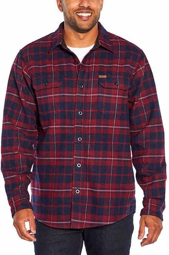 Orvis Men's Button Down Winter Heavy Weight Long Sleeve Flannel Shirt, Sangria Plaid, Medium