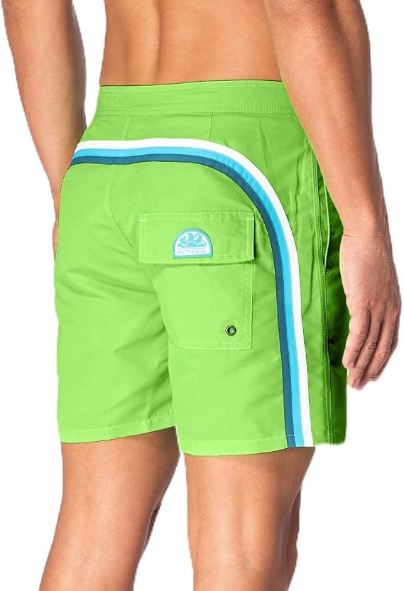 SUNDEK Mens Fixed Waist Boardshort, Swim Trunks 16" Length 7.5" Inseam