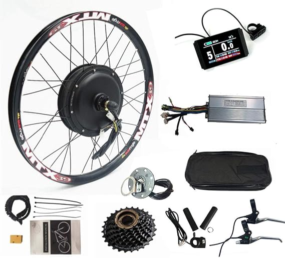 NBPOWER USA !High Power e Bike kit 52v 2000W Electric Bike Conversion kit with KT 40A Sine Wave Controller,KT LCD8H Color Display, 7 Speed flywheel
