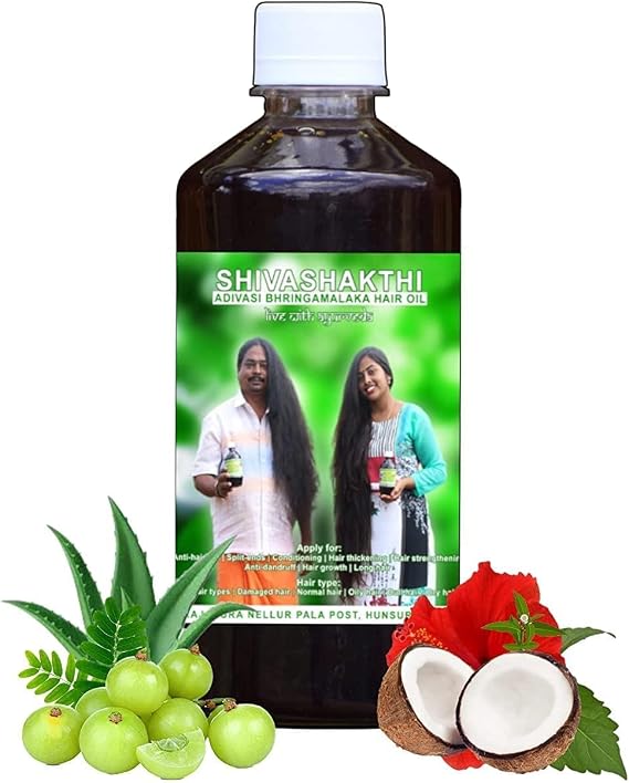 QURA Shivashakthi Adivasi Bhringamalaka Herbal Hair Oil 250ml, 8.81 Fl Oz, (Pack of 1)
