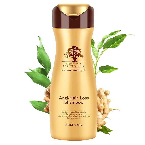 ARGANMIDAS Anti-Hair Loss Shampoo for Hair Growth and Thickening, Combats Hair Loss Caused by Perm and Pressure, Suitable for Men and Women, Delightful Fragrance