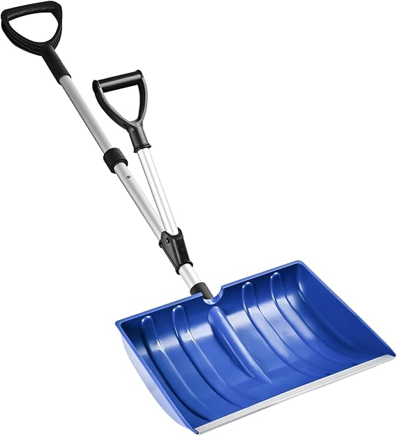NARUNDREN Ergonomic Snow Shovel for Driveway and Car, 51 Inch Long Heavy Duty Snow Shovels for Snow Removal with Assist Handle, Large Capacity Lightweight Winter Tool for Garage, Camping