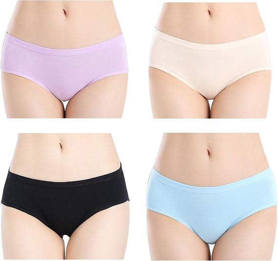Women Low-Rise Underwear Comfort Cotton Stretch Sport Hipster Panties