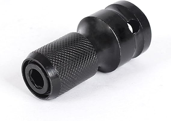 Hızlı germe adaptörü, 1/2 inç kare tahrik, 1/4 inç altıgen şaftlı adaptör, darbeli matkap ve tornavida ucu tutucu soket (5,3 x 4,2 cm)