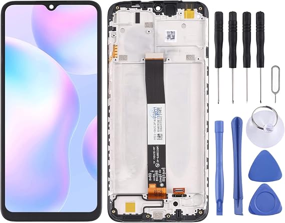 LCD Screen and Digitizer Full Assembly with Frame for Xiaomi Redmi 9A / Redmi 9C / Redmi 9C NFC/Redmi 9AT / Redmi 9i / Redmi 9 Activ/Poco C31 / Redmi 10A(Black)