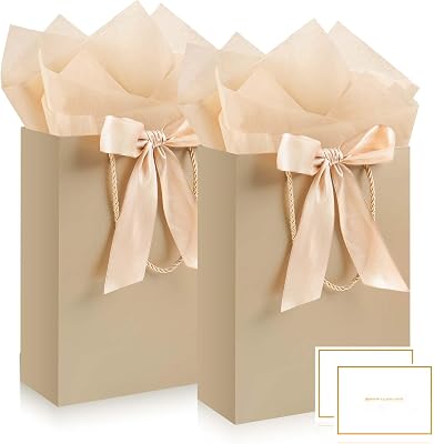 Gfractolux Gift Bags, 1 Pack Gift Bags with Tissue Paper and Cards for Birthdays, Baby Shower, Weddings, Party Favor, Holiday Presents 8.7X 3.9 X 11.4