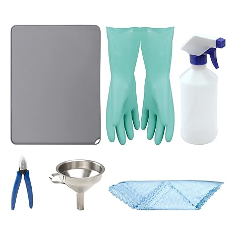 ANYCUBIC Resin Printer Accessories Tool Kits, Silicone Pad, Stainless Steel Resin Filter, Multi-Function Water Bottle, Fish Scale Cloth, Golves, Plastic Nipper for Cleaning and 3D Printing