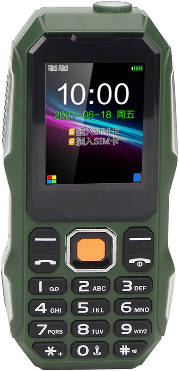 W2021 1.8 Inch Senior Mobile Phone, 5800mAh Mini Sleep Roof Cell Phone, One Button Family Dial with Horn for Seniors Full Speech Assistant Green