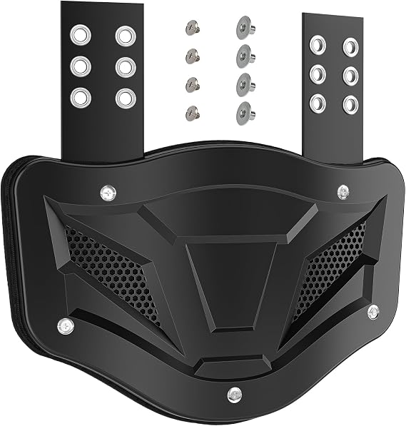 ARGOMAX Football Back Plate - Lightweight Adjustable Spine Guard for Youth & Adult Players, High-Impact Back Protector with Breathable Design, Fits All Shoulder Pads (Sizes 12 to Adult)