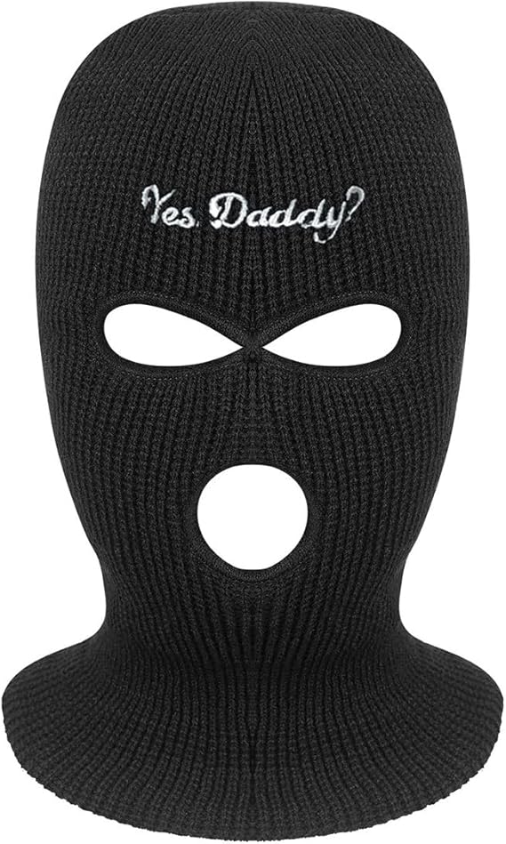 Ski Mask 3 Hole Ski Mask Yes Daddy Balaclava Winter Full Face Cover Knit Beanie for Men Women