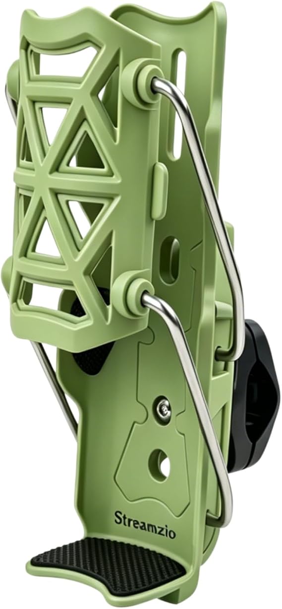 Universal Self-Adaptive Folding Bike Cup Holder for Motorcycle Bicycle Electric Scooter Automatic Clamping 360 Rotating Adjustable Drink Holder for Water Bottle (Green)