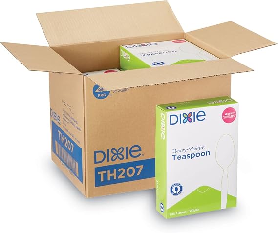 Plastic Cutlery, Heavyweight Teaspoons, White, 100/Box