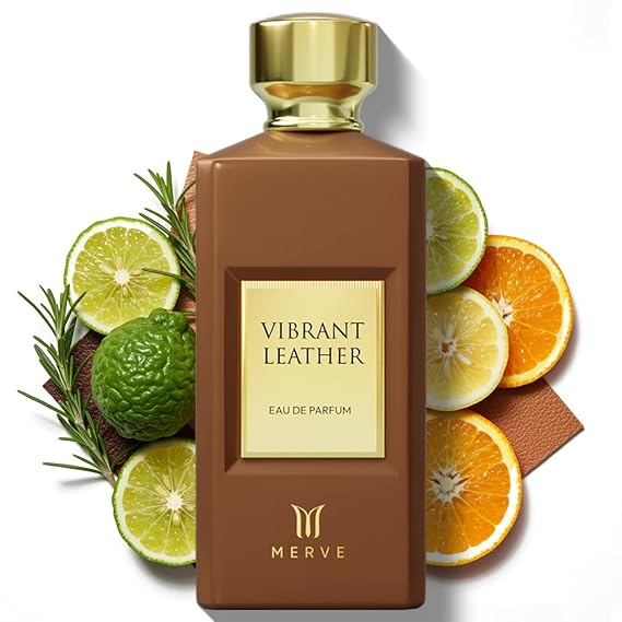 Merve Vibrant Leather Unisex Perfume 3.4 Oz EDP Bergamot Citrus Musk Leather