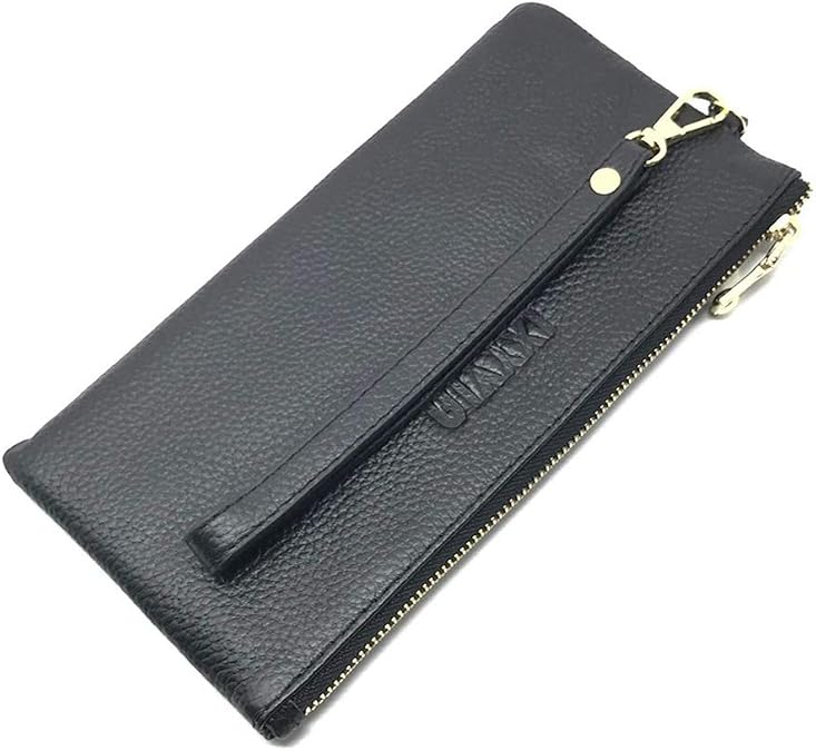 RFID Blocking Women's Leather Wristlet Clutch Wallet, Smartphone Wristlet Purse Signature Wallet