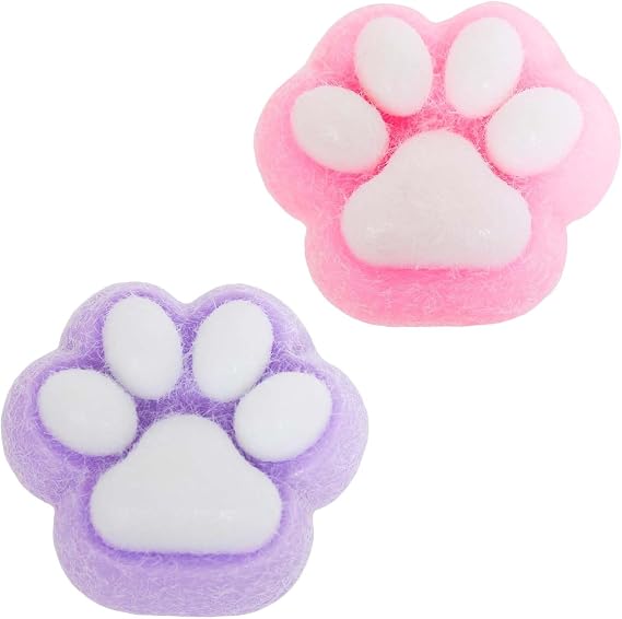 2pcs Taba Squishy,Cat Paw Squishy Toys,Cat Paw Squeeze Toys,Cute Kawaii fufu Squishies,Sticky Squishy Cat Paw Fur Ball,Jelly Kitty Paw Squishy Funny Fidget Toys Novelty Things Suitable for Adults Kids