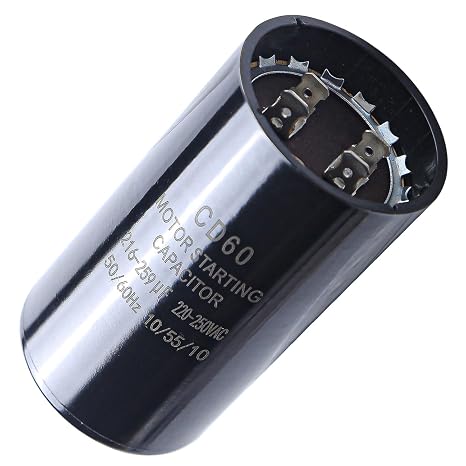 Seentech 216-259 uf/MFD 220-250 VAC 20% CD60 Round Motor Start Capacitor 50/60 Hz AC Electric Motor Universal Fit for AC Motor Run or Fan Start and Cool or Heat Pump Air Conditioner