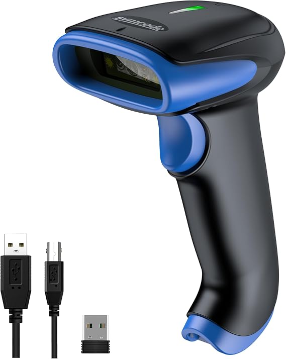 Symcode 2D Wireless Barcode Scanner,Bluetooth6.0 & Wireless2.4G & USB Wired Connection, 1D 2D QR Bar Code Reader Scanner Automatic Fast Precise scanning for Smart Phone, Tablet, PC