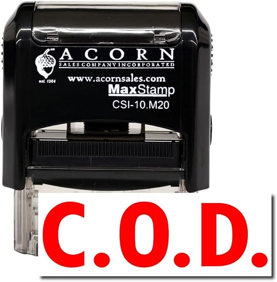 Premium Quality Accounting Stamp, Red Ink Self-Inking COD Stamp - Ideal for Administrative Professionals, Durable and Efficient, 1/2 x 1-1/2, Ideal for Office Use, High Visibility Red Ink