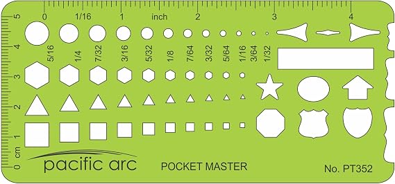 Pacific Arc Pocket Master Template Guide, Featuring Perfect Circles, Hexagons, Triangles, and Squares