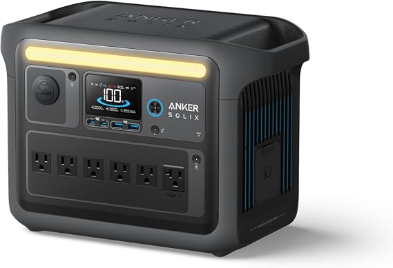Anker SOLIX C1000 Portable Power Station (Black), 1,056Wh, 1,800W, Camping