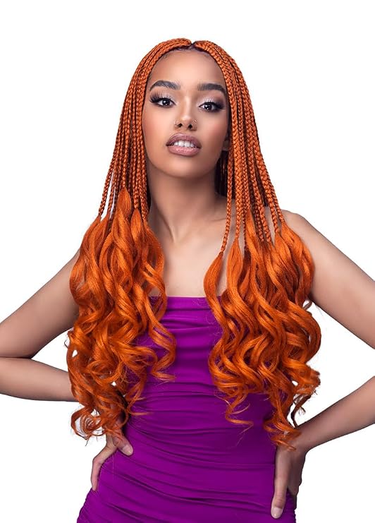 Bobbi Boss Boss Pre-Stretched Braids 3X Knotless French Curl Braiding Hair 20" (5 Pack, HOT PINK)