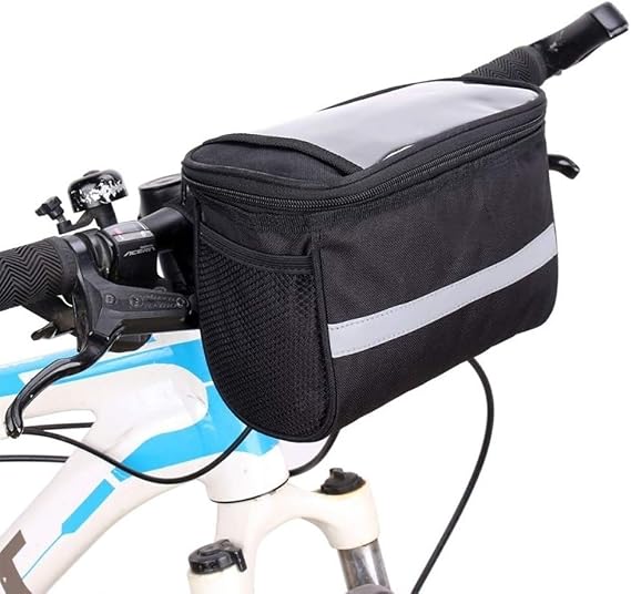 Bike Bags Handlebar Large Capacity Waterproof Bicycle Front Handlebar Storage Bag Cycling Pouch Black